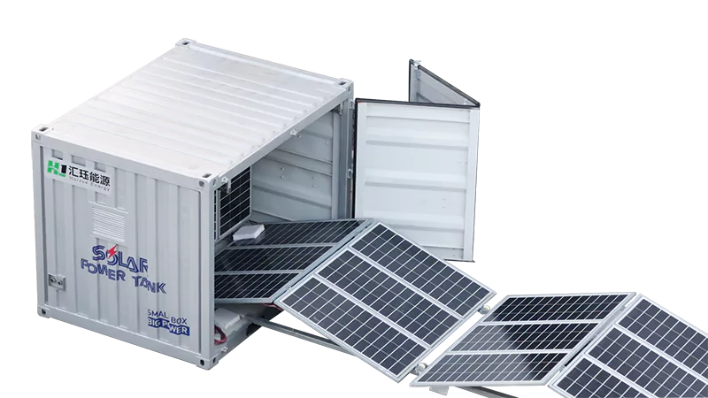 How will the energy efficiency of folding PV containers be monitored and evaluated?